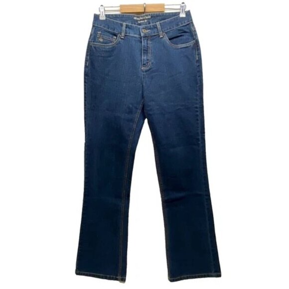 Christopher & Banks Jeans Women's 8 Long Blue Modern Fit Dark Wash Denim EUC - Picture 1 of 13